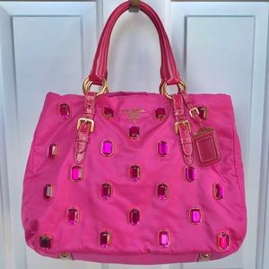 Prada Tessuto Pietre Tote Crystals Handbag NEW 💖